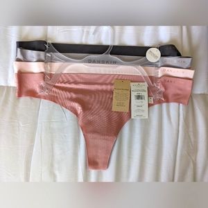 Danskin Seamless Soft Thong Panties, Set of 4, Large